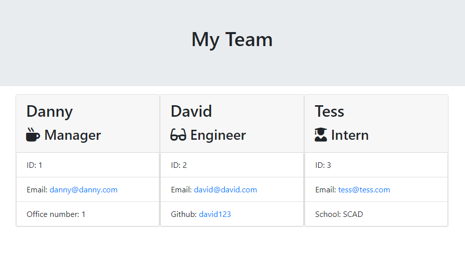 Team Profile Generator